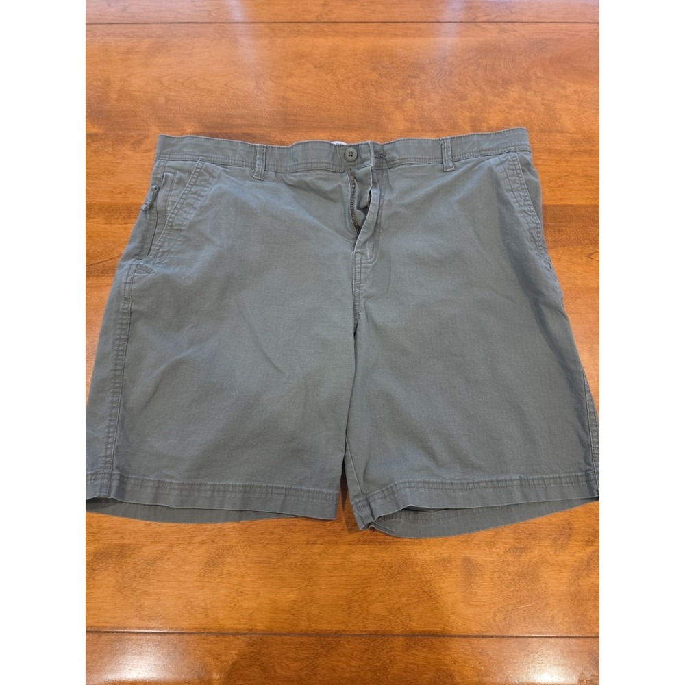 Ocean Coast Men's Green Chino Shorts Cotton Flat Front Solid Zip Slash Pockets